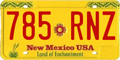 NM license plate 785RNZ