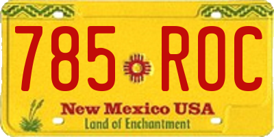NM license plate 785ROC