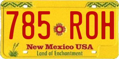NM license plate 785ROH