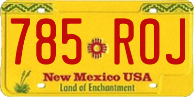 NM license plate 785ROJ