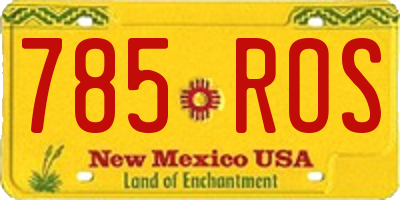 NM license plate 785ROS