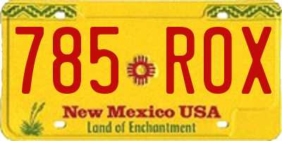 NM license plate 785ROX