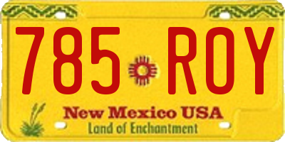 NM license plate 785ROY