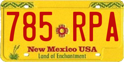 NM license plate 785RPA