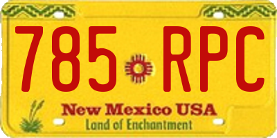 NM license plate 785RPC