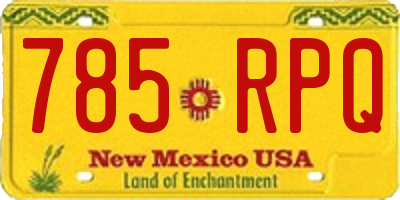 NM license plate 785RPQ