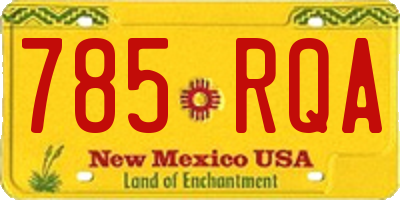 NM license plate 785RQA