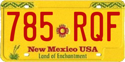 NM license plate 785RQF