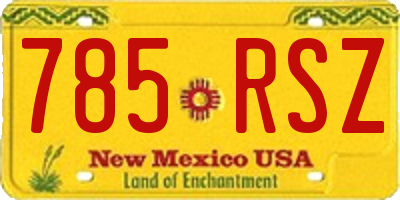 NM license plate 785RSZ