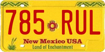 NM license plate 785RUL
