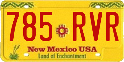NM license plate 785RVR