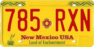 NM license plate 785RXN