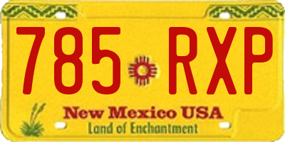 NM license plate 785RXP