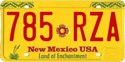 NM license plate 785RZA