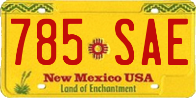 NM license plate 785SAE