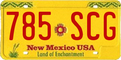 NM license plate 785SCG