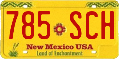 NM license plate 785SCH