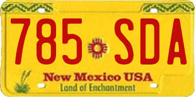 NM license plate 785SDA