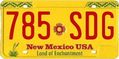 NM license plate 785SDG