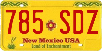 NM license plate 785SDZ