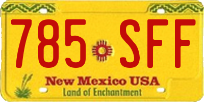 NM license plate 785SFF