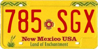 NM license plate 785SGX
