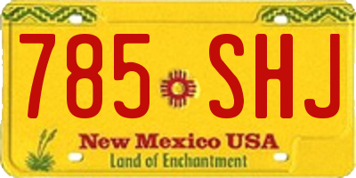 NM license plate 785SHJ