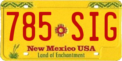 NM license plate 785SIG