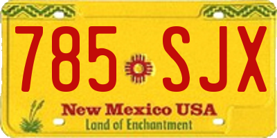 NM license plate 785SJX