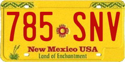NM license plate 785SNV