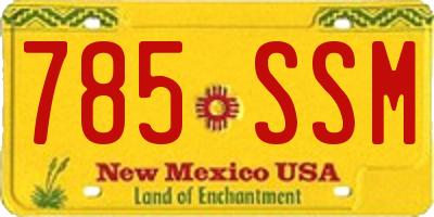 NM license plate 785SSM