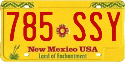 NM license plate 785SSY
