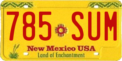 NM license plate 785SUM