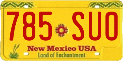 NM license plate 785SUO