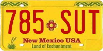 NM license plate 785SUT