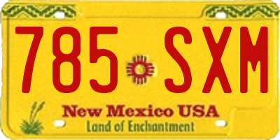 NM license plate 785SXM