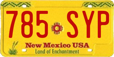 NM license plate 785SYP