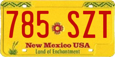 NM license plate 785SZT