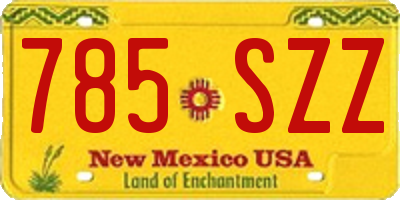 NM license plate 785SZZ