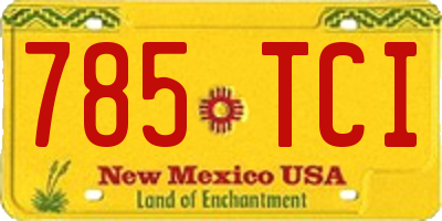 NM license plate 785TCI