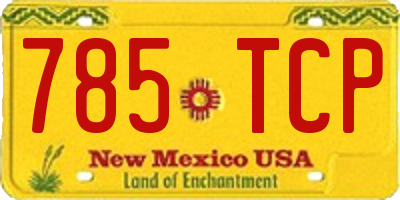 NM license plate 785TCP