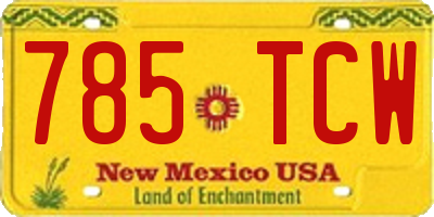 NM license plate 785TCW