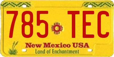 NM license plate 785TEC