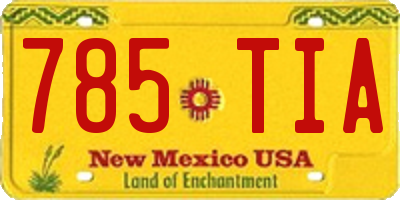 NM license plate 785TIA
