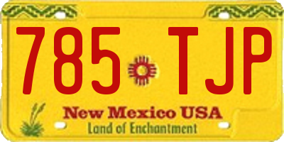 NM license plate 785TJP