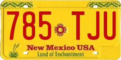 NM license plate 785TJU