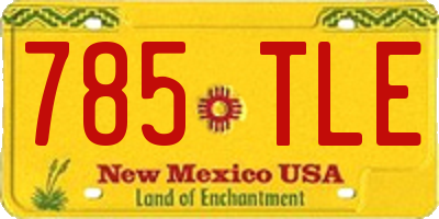 NM license plate 785TLE