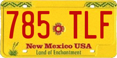 NM license plate 785TLF