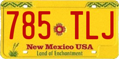 NM license plate 785TLJ