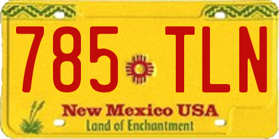 NM license plate 785TLN